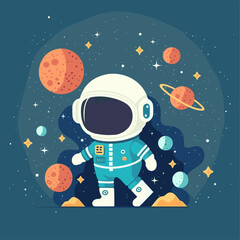Star universe background image, astronaut starry sky graphic design