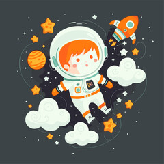 Star universe background image, astronaut starry sky graphic design