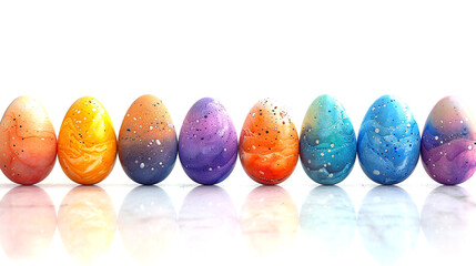 Obraz premium Colorful decorative eggs signify joy and creativity during spring celebrations