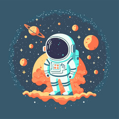 Star universe background image, astronaut starry sky graphic design