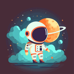 Star universe background image, astronaut starry sky graphic design