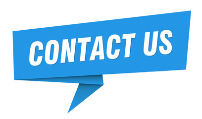 CONTACT US speech bubble. Sticker isolated on transparent background