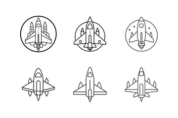 aerospace icon line art vector illustration