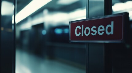 Empty airport counter with a closed sign, highlighting the stillness and disruption in air travel plans.