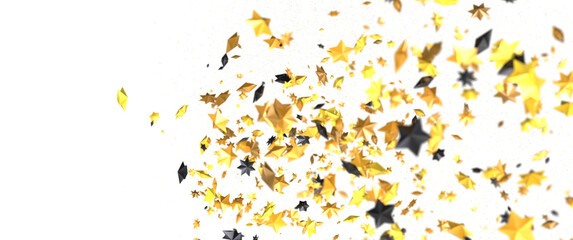 gold stars. Confetti celebration, Falling golden abstract decoration for party, birthday celebrate,