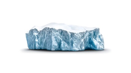 Majestic Iceberg Isolated on White Background Showcasing Glacial Surface and Unique Textures Ideal for Environmental and Nature Themes in Stock Photography