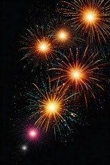 Fototapeta premium fireworks on black background