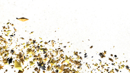 Obraz premium gold stars. Confetti celebration, Falling golden abstract decoration for party, birthday celebrate,