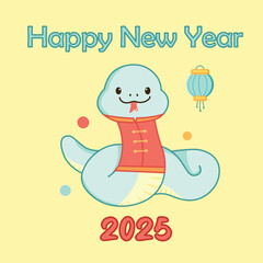Cute Hand Drawn Vector Cartoon Illustration Chinese year of Snake Lunar New Year 