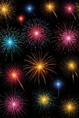 Fototapeta premium fireworks on black background