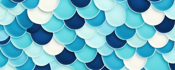A vibrant pattern of overlapping circular scales in various shades of blue, creating a textured and fluid appearance.