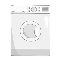 Front side of Washing machine or Cloth dryer, vector