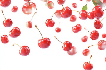 Many ripe cranberry isolated on white