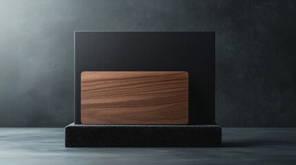 Elegant Display of a Matte Black Box on a Marble Surface Luxurious Setting Still Life Minimalist High-Contrast