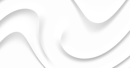Vector image with abstract white background decorated with smooth gradient lines. Dynamic wavy lines add artistic accent creating elegant and modern design.