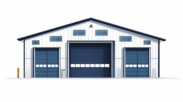 Warehouse isolated on white background. Isolated. Illustration