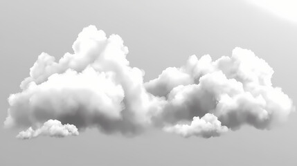 White clouds isolated on transparent background. generative ai. Isolated. Illustration