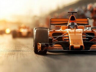 Naklejka premium A racer narrowly avoiding a pileup in a highspeed car race, symbolizing reflexes and tension