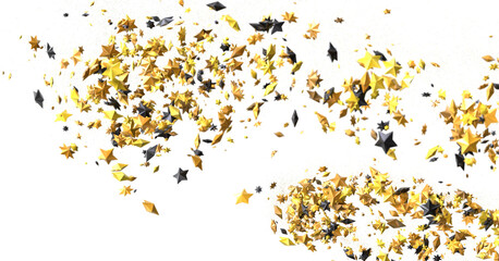 stars. Confetti celebration, Falling golden abstract decoration for party, birthday celebrate,