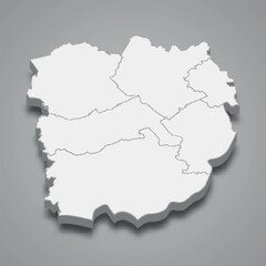 3d isometric map of Inner Carniola–Karst is a region of Slovenia