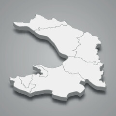 3d isometric map of Coastal–Karst is a region of Slovenia