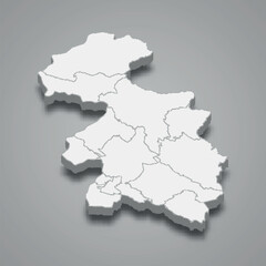 Obraz premium 3d isometric map of Gorizia is a region of Slovenia