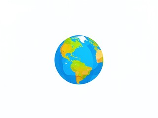 Fototapeta premium Colorful globe illustration displaying continents and oceans in vibrant hues on a clean background