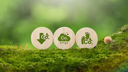 Co2, reduction of carbon emissions, carbon neutral concept. Carbon Footprint, Low carbon, Net zero...