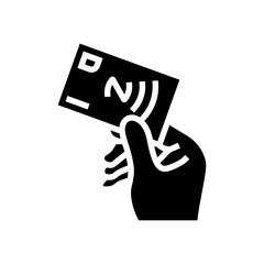 card nfc technology glyph icon vector. card nfc technology sign. isolated symbol illustration