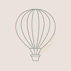 a line drawing of a hot air balloon