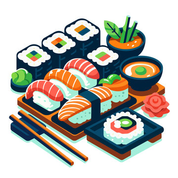 Sushi and rolls set