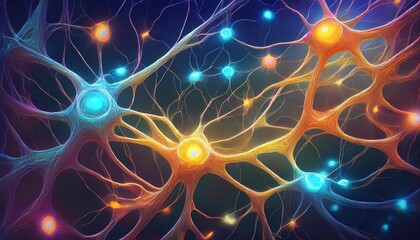 Obraz premium neurons artistic illustration wallpaper nice depth and colors