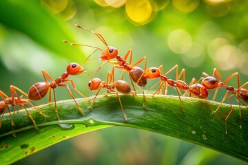 Ants on a leaf