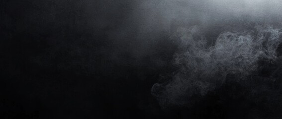 Fototapeta premium An abstract watercolor background in black with gray smoke.