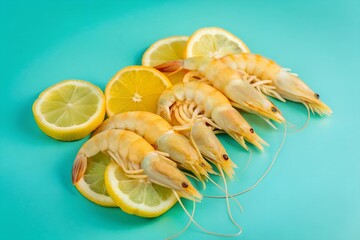 fresh prawn with lemon
