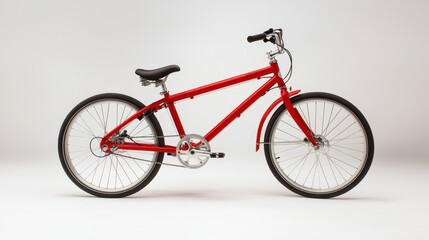 Fototapeta premium Action-packed tandem bicycle ride urban setting full detail image bright red color captured in studio light
