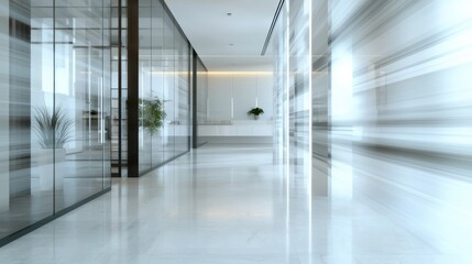 Fototapeta premium Modern hallway movement office space interior design minimalist environment perspective view abstract concepts