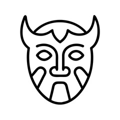 cultural masks icon, black history line art, black history icon - simple black line art icon of cultural masks, for black history celebrations. black history vector art.