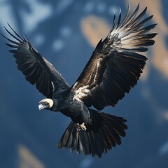 Obraz premium Majestic Vulture Soaring in Clear Sky