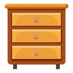 Wooden dresser vector icon with white background