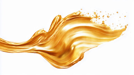 Fototapeta premium Gold paint stroke. isolated object. Isolated. Illustration
