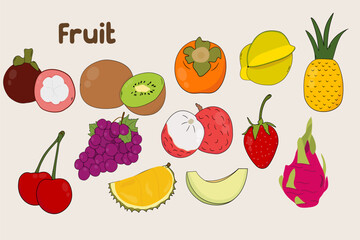 Fruit Clipart Collection Vibrant Tropical and Fresh Fruit Illustrations 