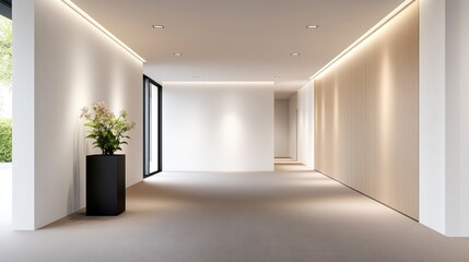 Modern interior space with neutral tones and natural lighting.