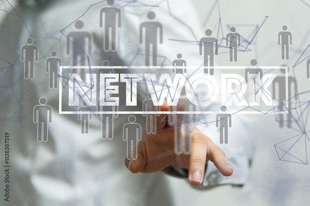 Poster conference digital network and data concept 3d