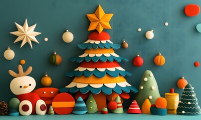 Fototapeta premium the cut-out fabric pieces arranged in a festive display