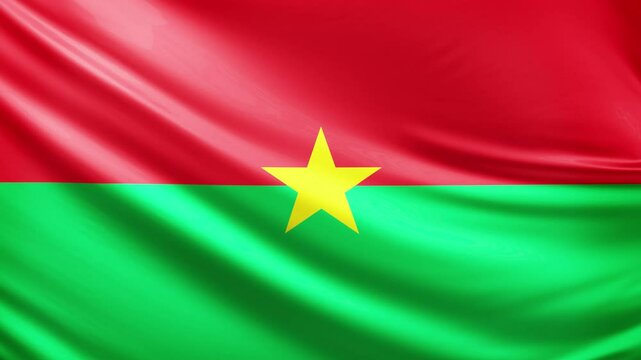 burkina faso flag video, close-up shot of symbol of burkina faso nation, africa, animated flag background video, 3D video of a flag, national symbol of the people, patriotism, full screen