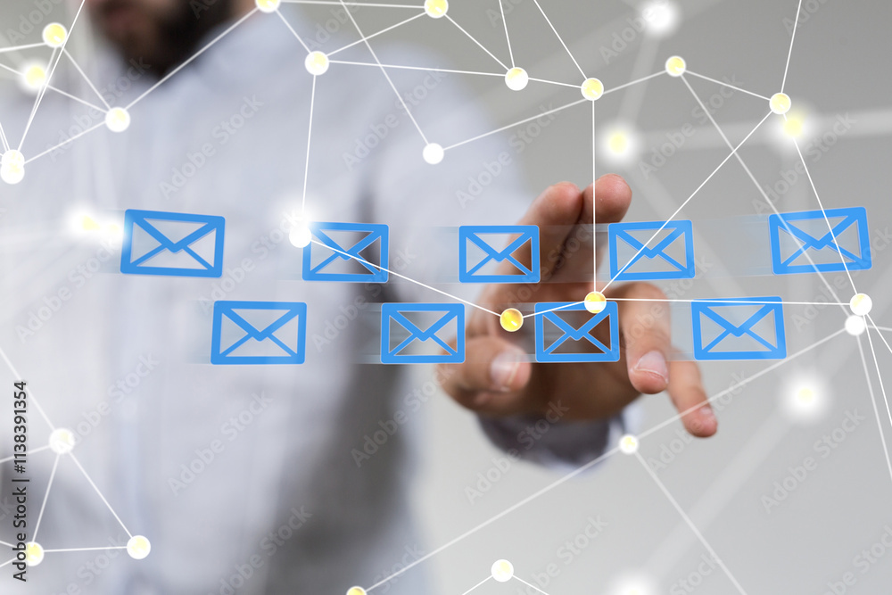 Aufkleber Mail Communication Connection message to mailing