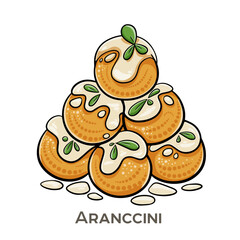 Arancini are delicious Italian rice balls, typically filled with a savory mixture such as meat sauce, peas, and mozzarella cheese.