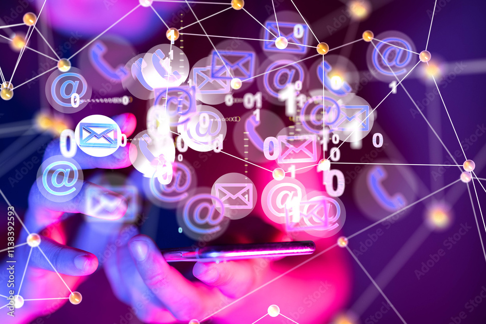 Aufkleber Mail Communication Connection message to mailing