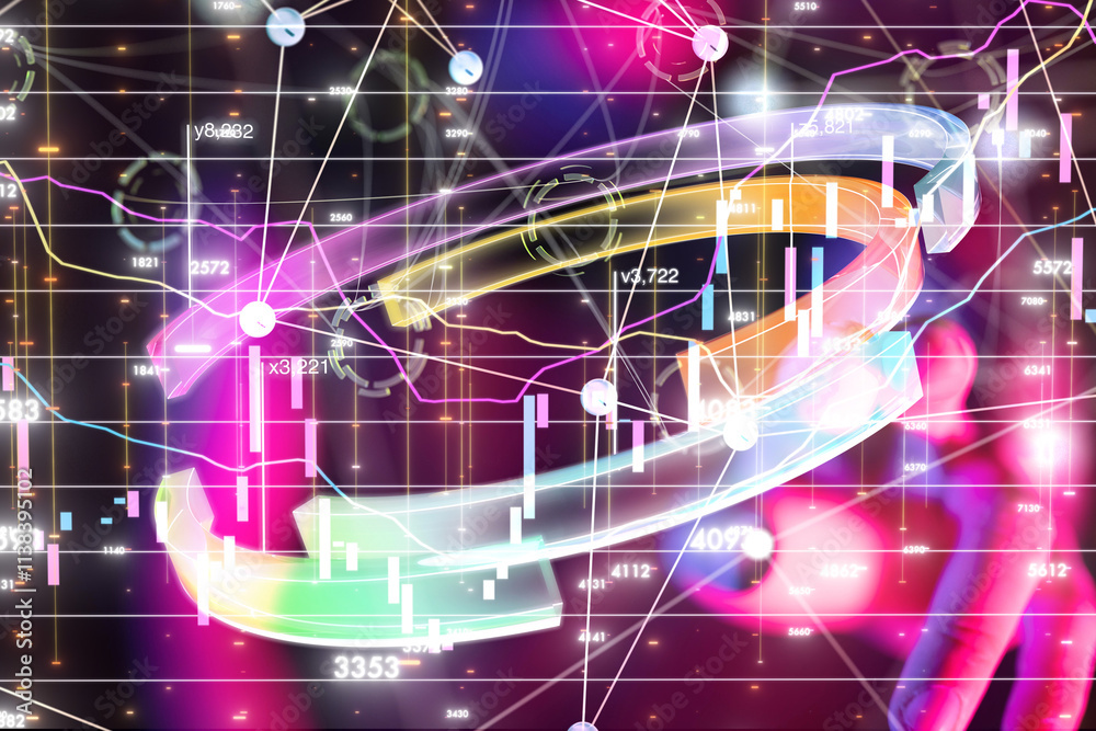 Poster futuristic wave, futuristic data stream